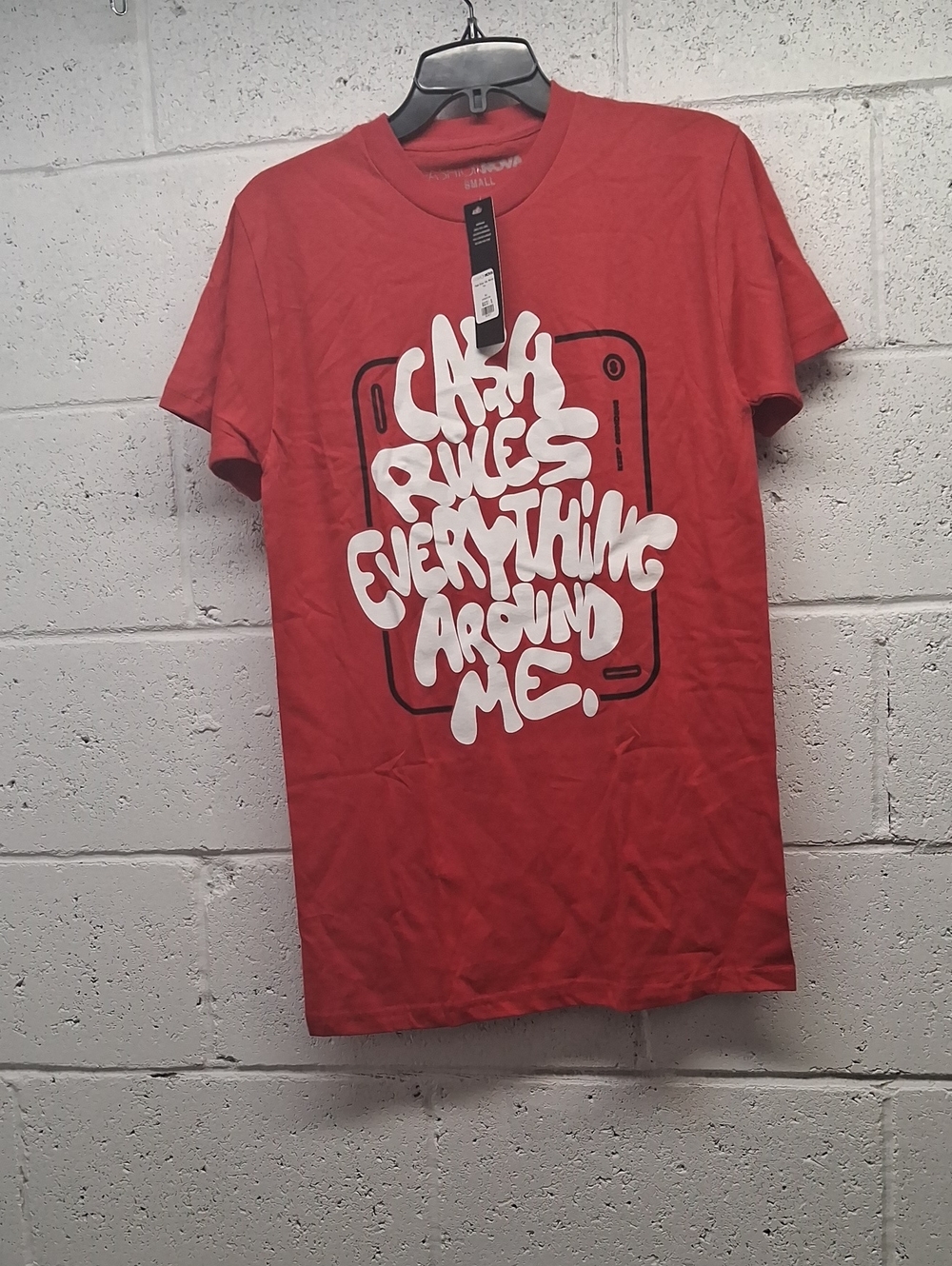 NWT Fashion Nova Cash Rules The World Red Tshirt